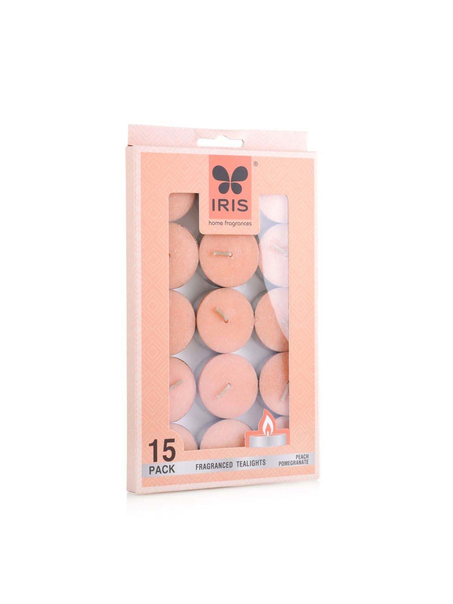 IRIS Peach Home Fragrances Peach Pomogranate Tealight Candles Pack of 15 (Set of 3)