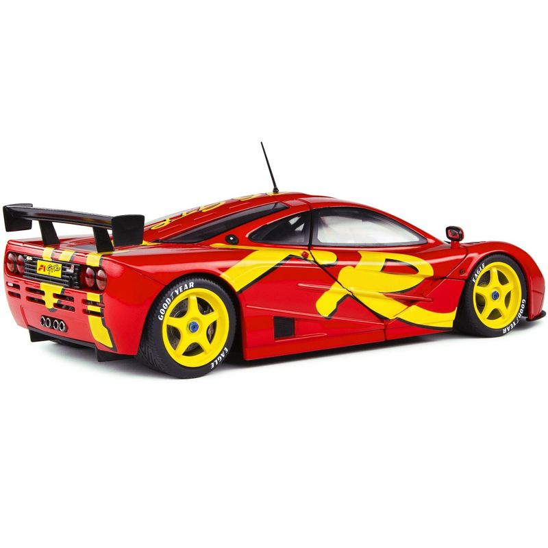 1996 McLaren F1 GTR Short Tail Launch Livery Red with Yellow Graphics 1/18 Diecast Model Car by Solido