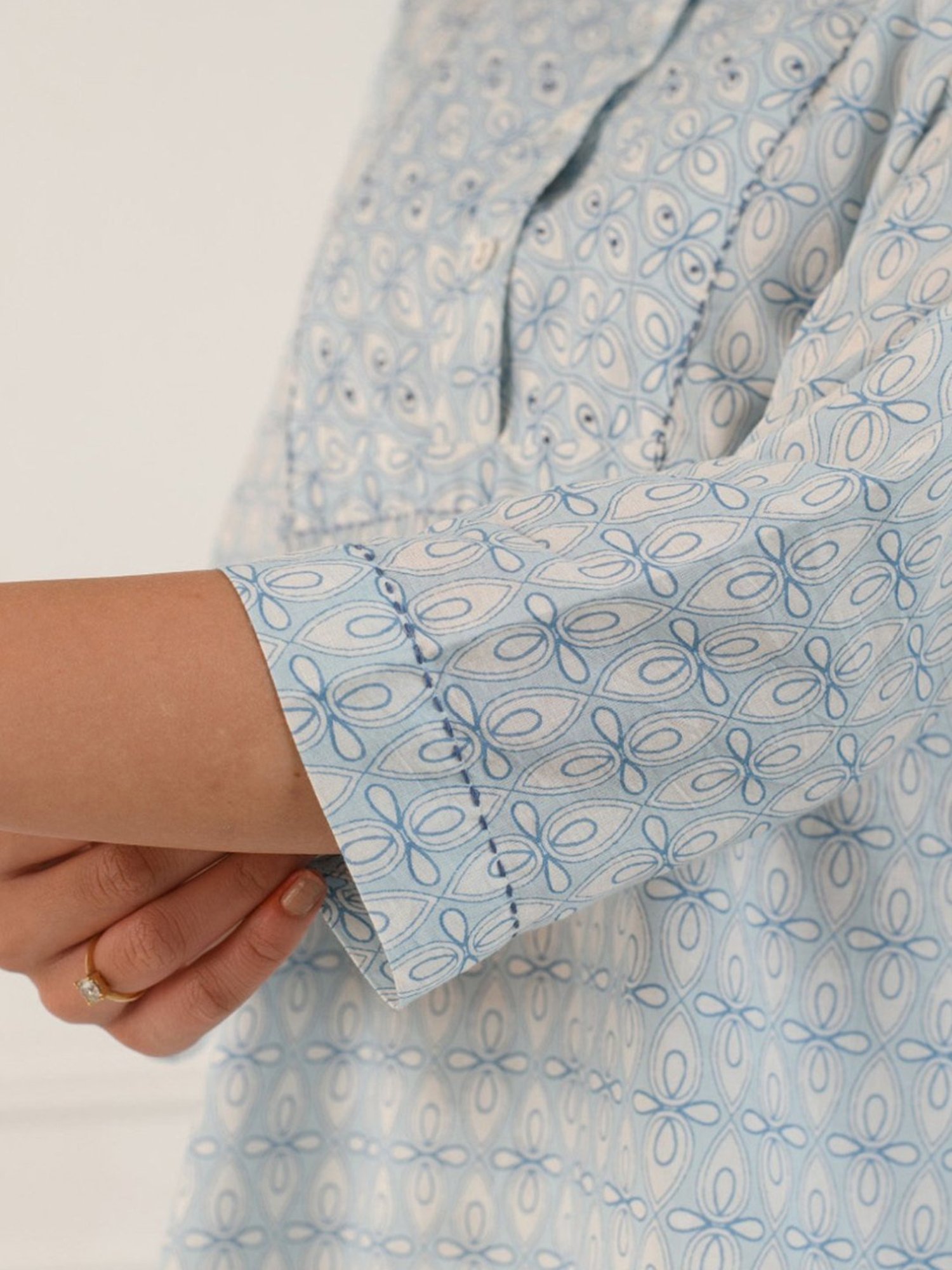 Prakriti Jaipur Blue Embroidered Shirt