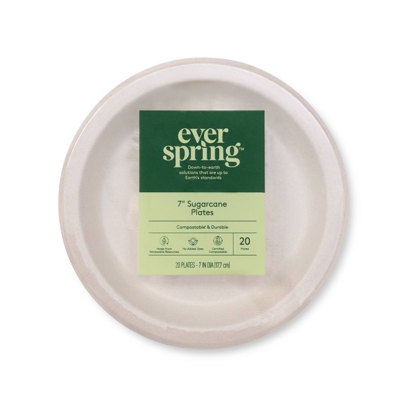 Disposable Plates 7" - 20ct - Everspring™