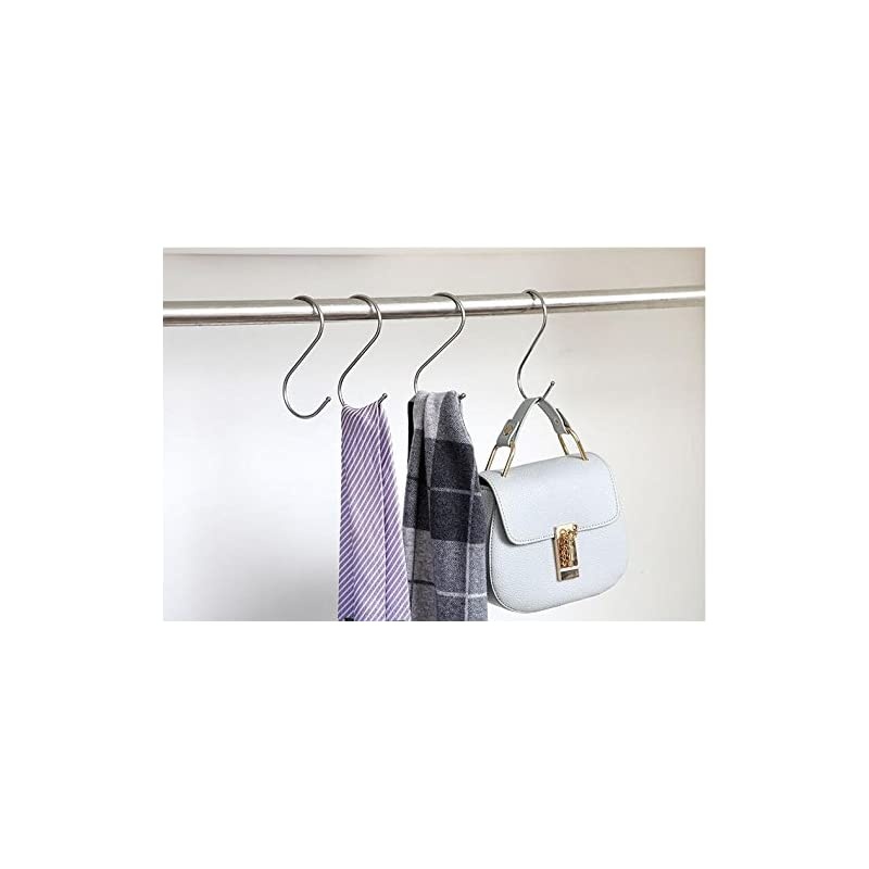 60PCS Scarf Apparel Punch Cup Bowl Kitchen S Shaped Silver Tone Hanging Hooks