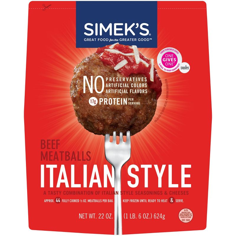 SIMEK'S Italian Style Beef Meatballs - Frozen - 22oz