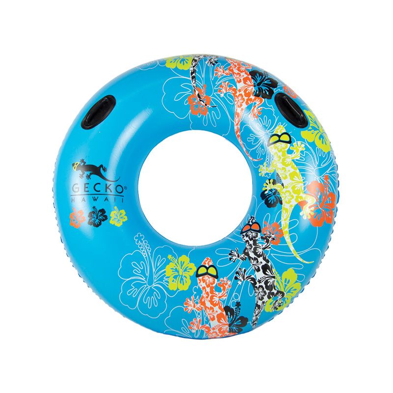 Swim Central Inflatable Blue and Orange Gecko Hawaii Swimming Pool Inner Tube, 54-Inch