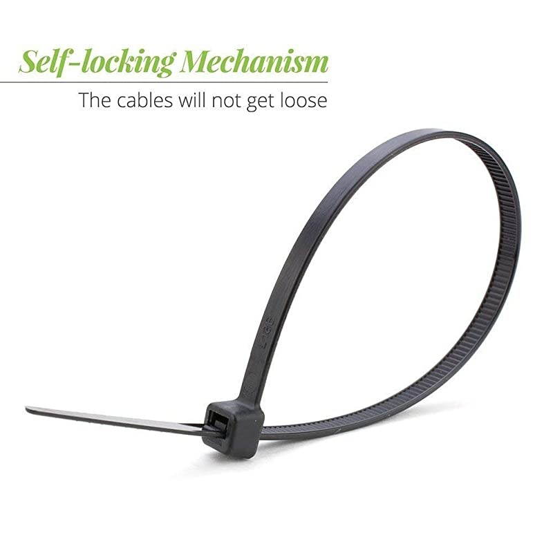 Cable Zip Ties 12 inch 100 Pack Black Heavy Duty Cable Ties SelfLocking Plant ties with Tensile Strength 120 LB