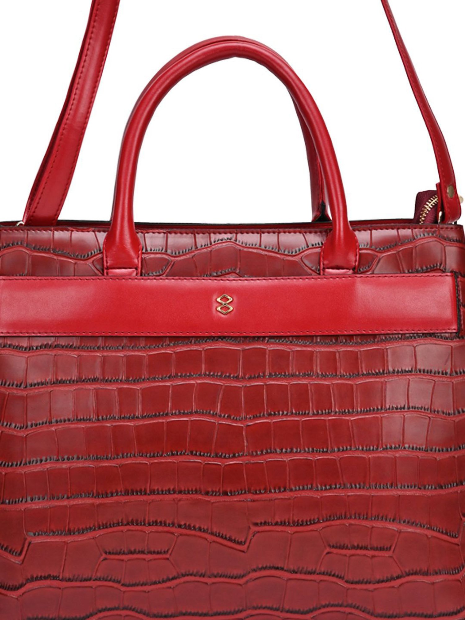 Horra Red Textured Handbag