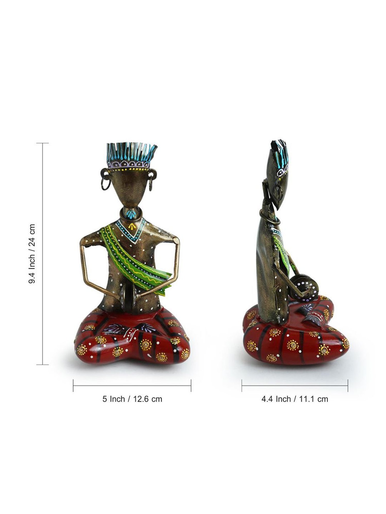 ExclusiveLane 'Manjirawala Folk Artist' Multicolor Iron Decorative Piece - Set of 1