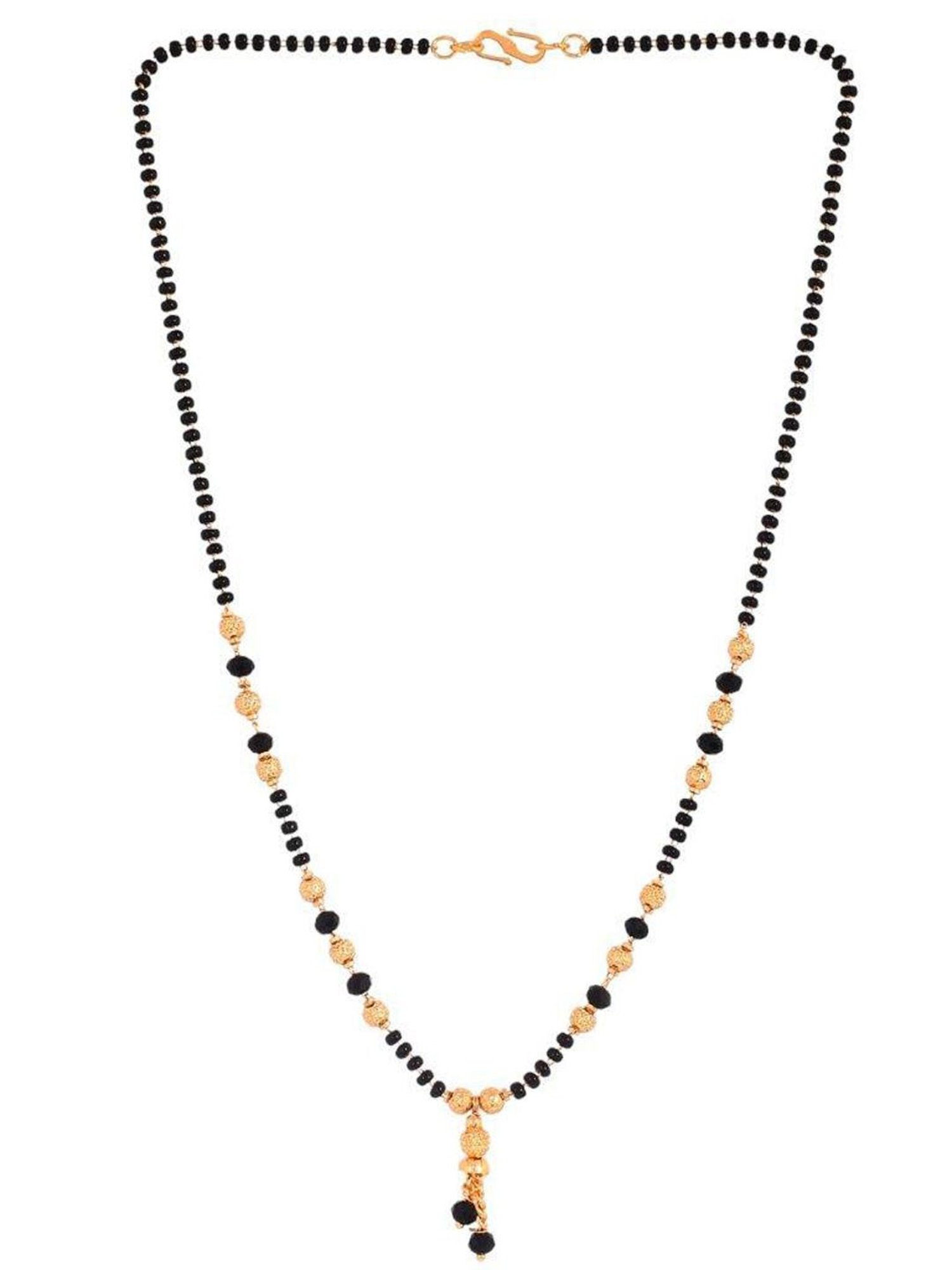 VOJ Gold Plated Round Design Beaded Chain Mangalsutra for Women