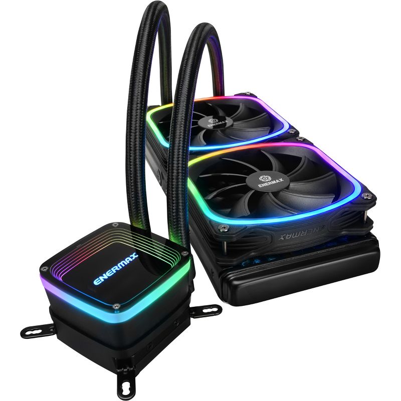 Enermax AQUAFUSION 240 ELC-AQF240-SQA Cooling Fan/Radiator/Water Block - 2 x 120 mm - 2 x 79.8 CFM - 32.6 dB(A) Noise - Liquid Cooler Cooler