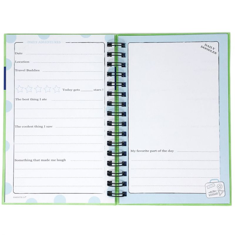 Travel Journal for Kids 8.5"x5.5" Green- Kahootie Co