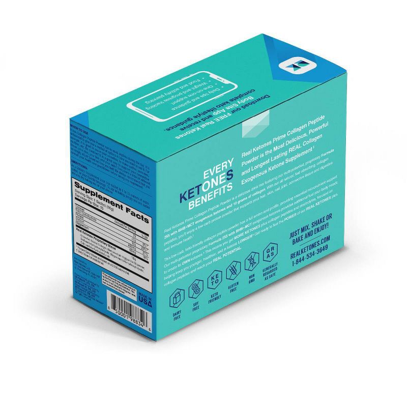 Real Ketones Keto Weight Loss Collagen with D-BHB Exogenous Ketones - Unflavored - 15ct