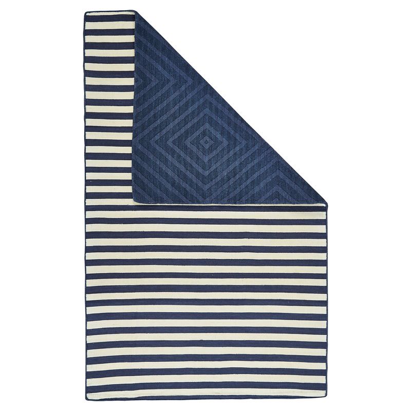 1'8"x2'6" Oval Braided Plaid Accent Rug Multicolored - The Lakeside Collection