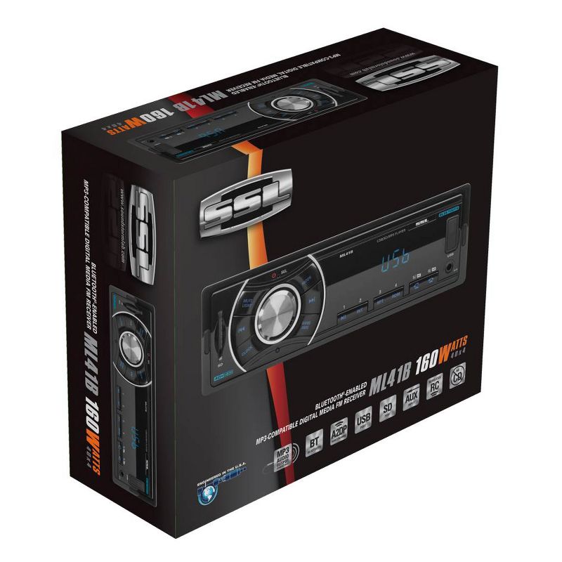 Soundstorm ML41B SSL Single DIN Bluetooth Wireless Digital Media Car Receiver (2 Pack)