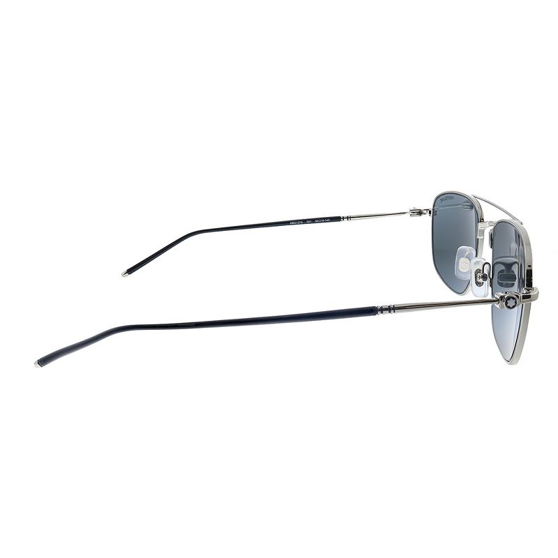 MontBlanc MB 0127S 001 Unisex Square Sunglasses Silver 56mm