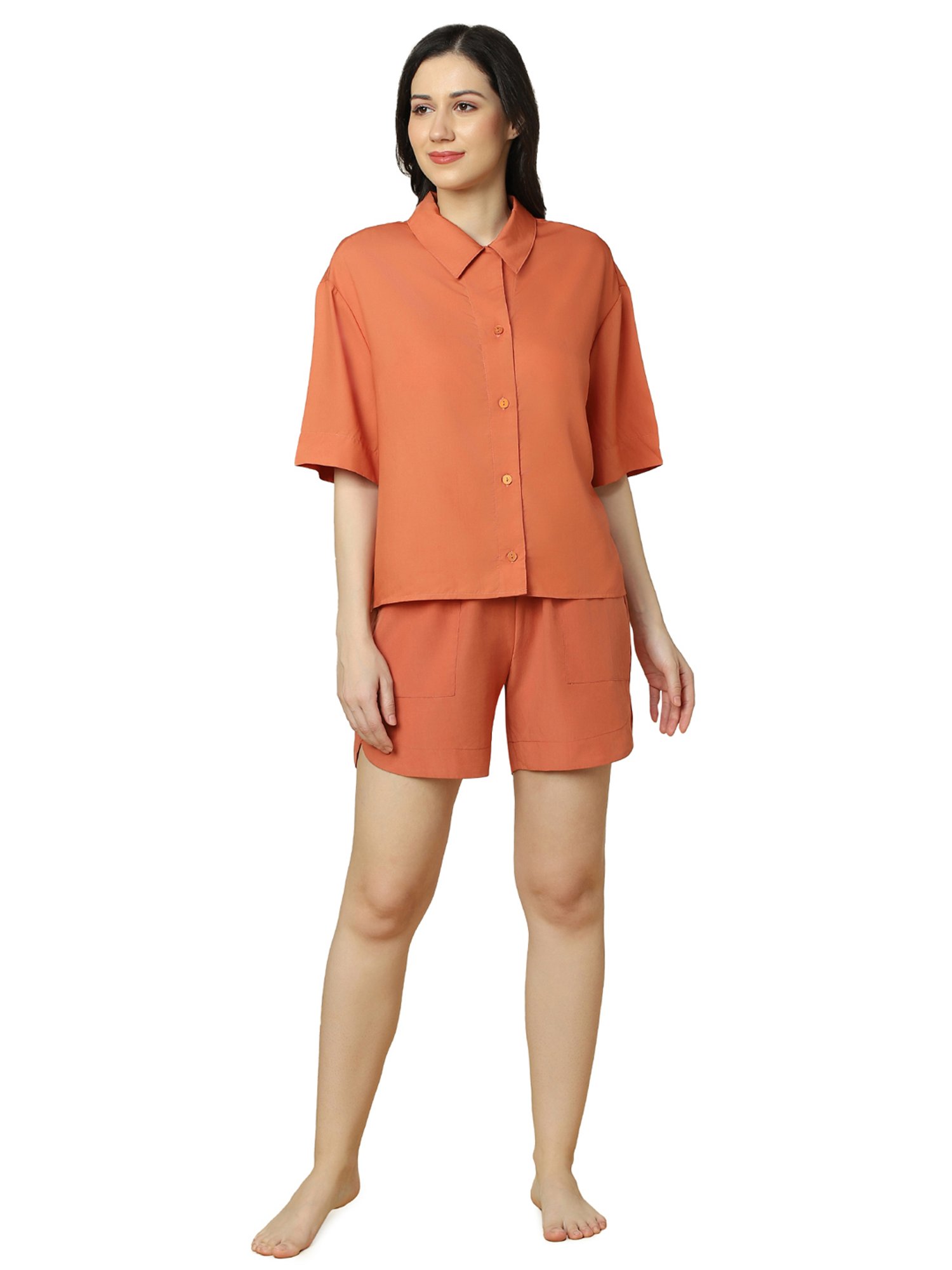 Triumph Orange Plain Night Shirt