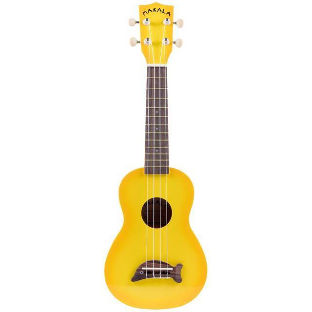 Kala Gloss Yellow Burst Makala Dolphin Soprano Ukulele with Tote Bag
