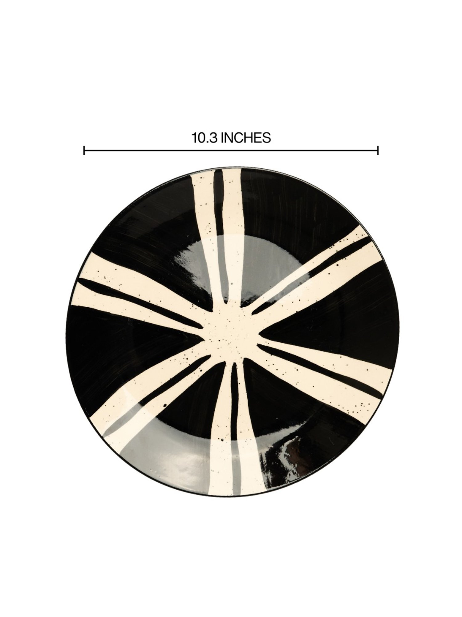 BlackCarrot Black & White Ceramic Dinner Plates - Set of 2