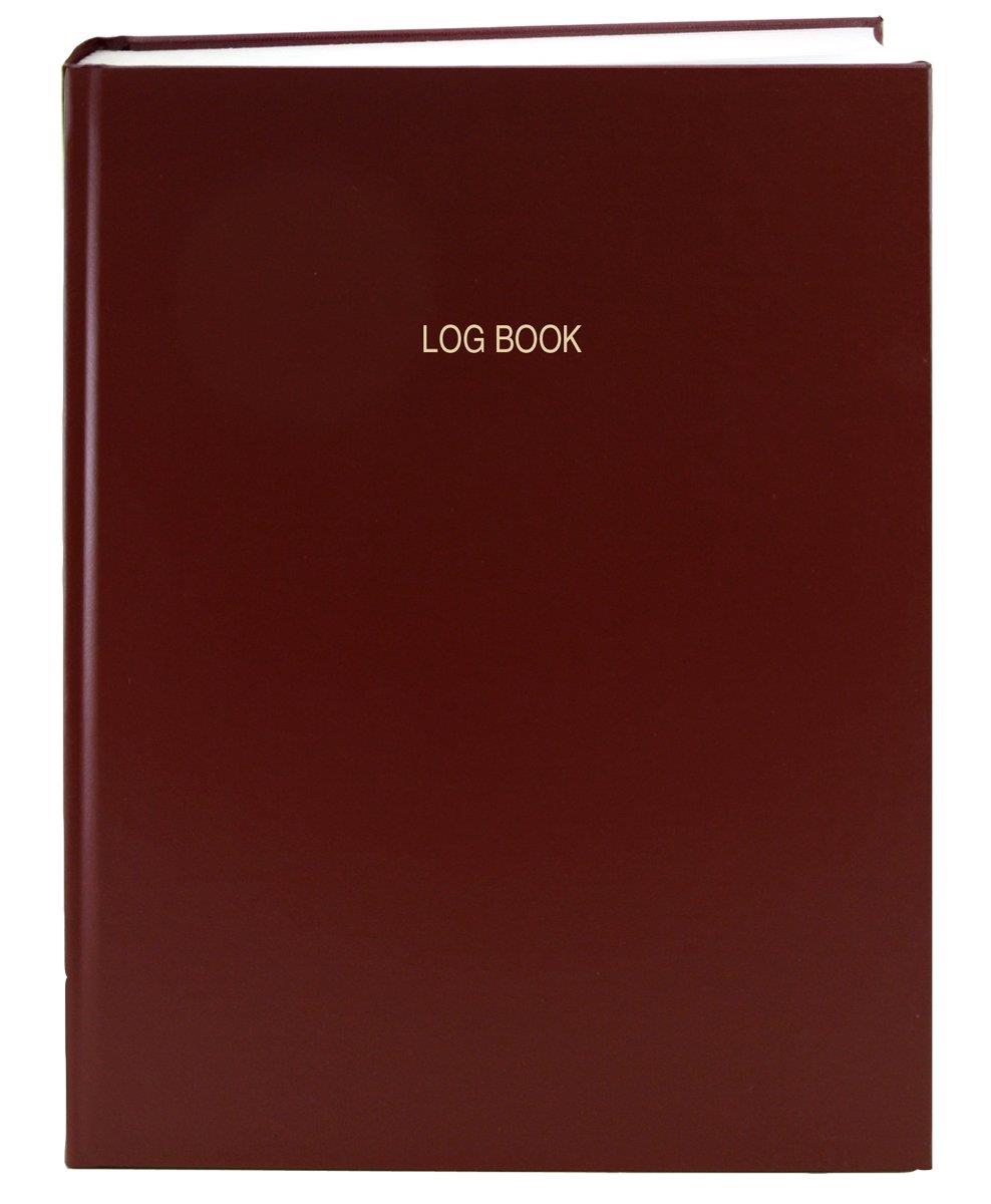 BookFactory Log Book/Multipurpose Log Book - 168 Pages, 8" x 10", Red Cover, Smyth Sewn Hardbound (LOG-168-SRS-A-LRT2)