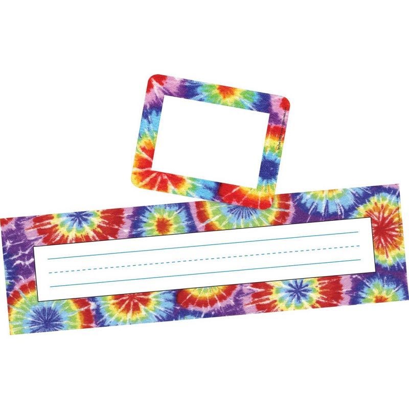 Barker Creek 81pc Tie Dye Nametag and Name Plate Set