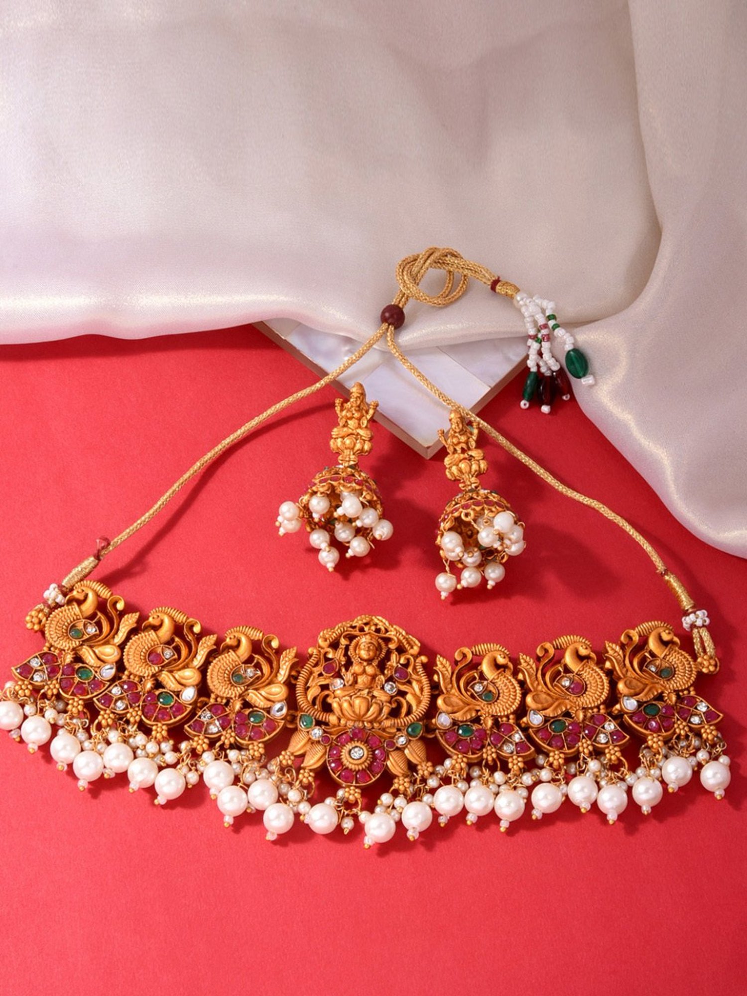 Fida Ethnic South Indian Antique Multicolor Jewellery Set
