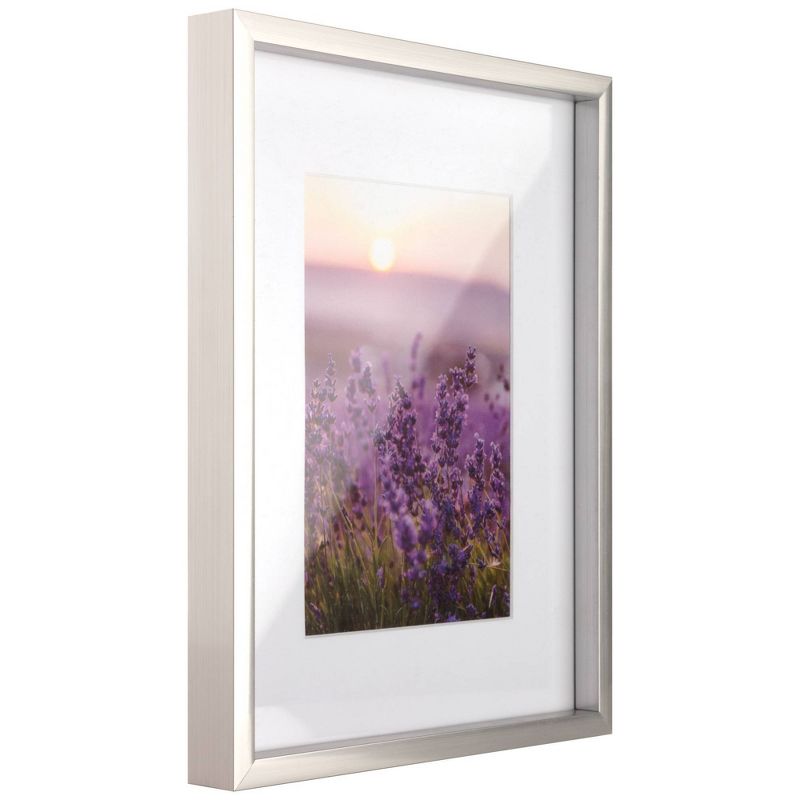 5pc Gallery Wall Frame Set with Decorative Art Prints and Hanging Template Silver - Gallery Solutions