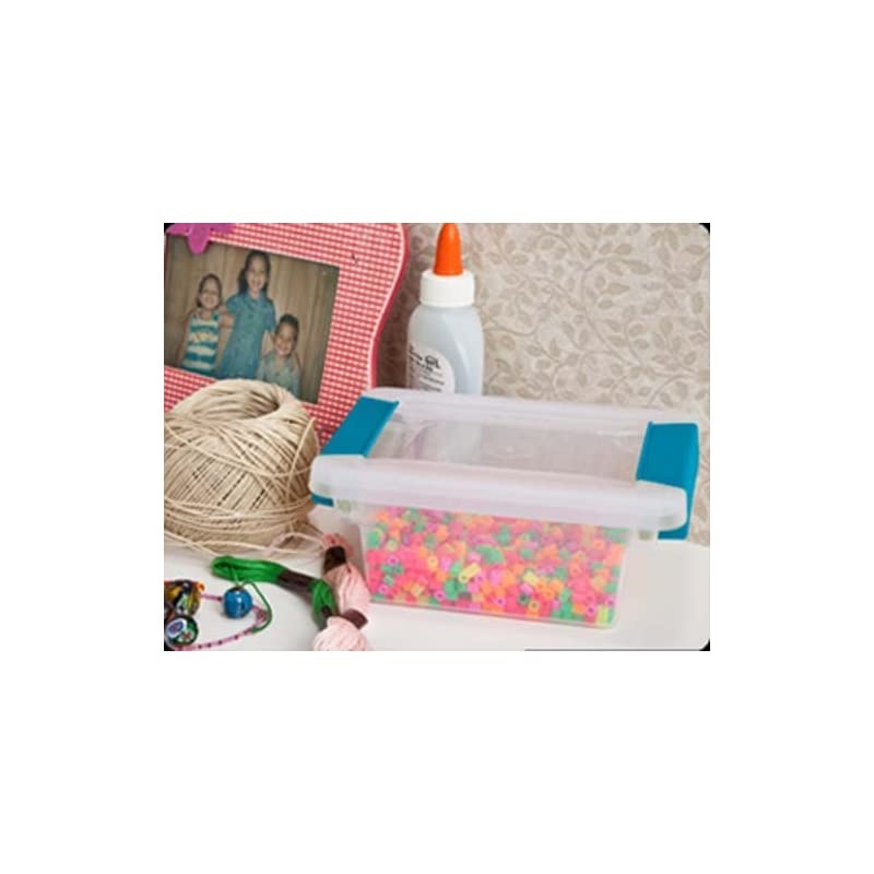 Clip Box, Clear with Blue Aquarium Latches (8, Mini)