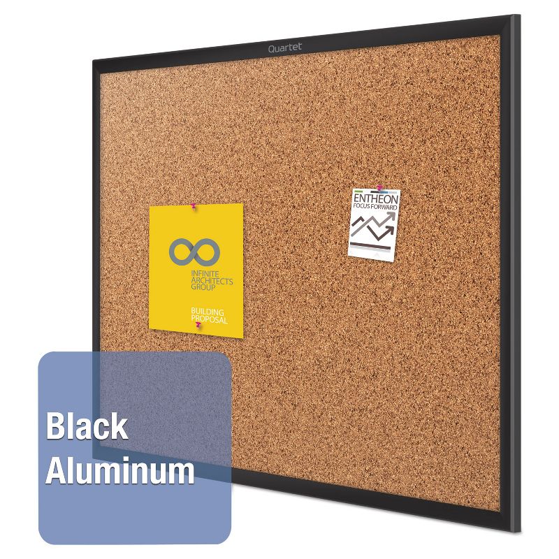 Quartet Classic Series Cork Bulletin Board 48x36 Black Aluminum Frame 2304B