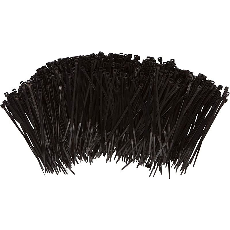 Ultraviolet Black Nylon Cable Ties 8 Inch Length Heavy Duty 40Pound Tensile Strength Cable Organization Applications UV Safe UL Approved Pack of 1000