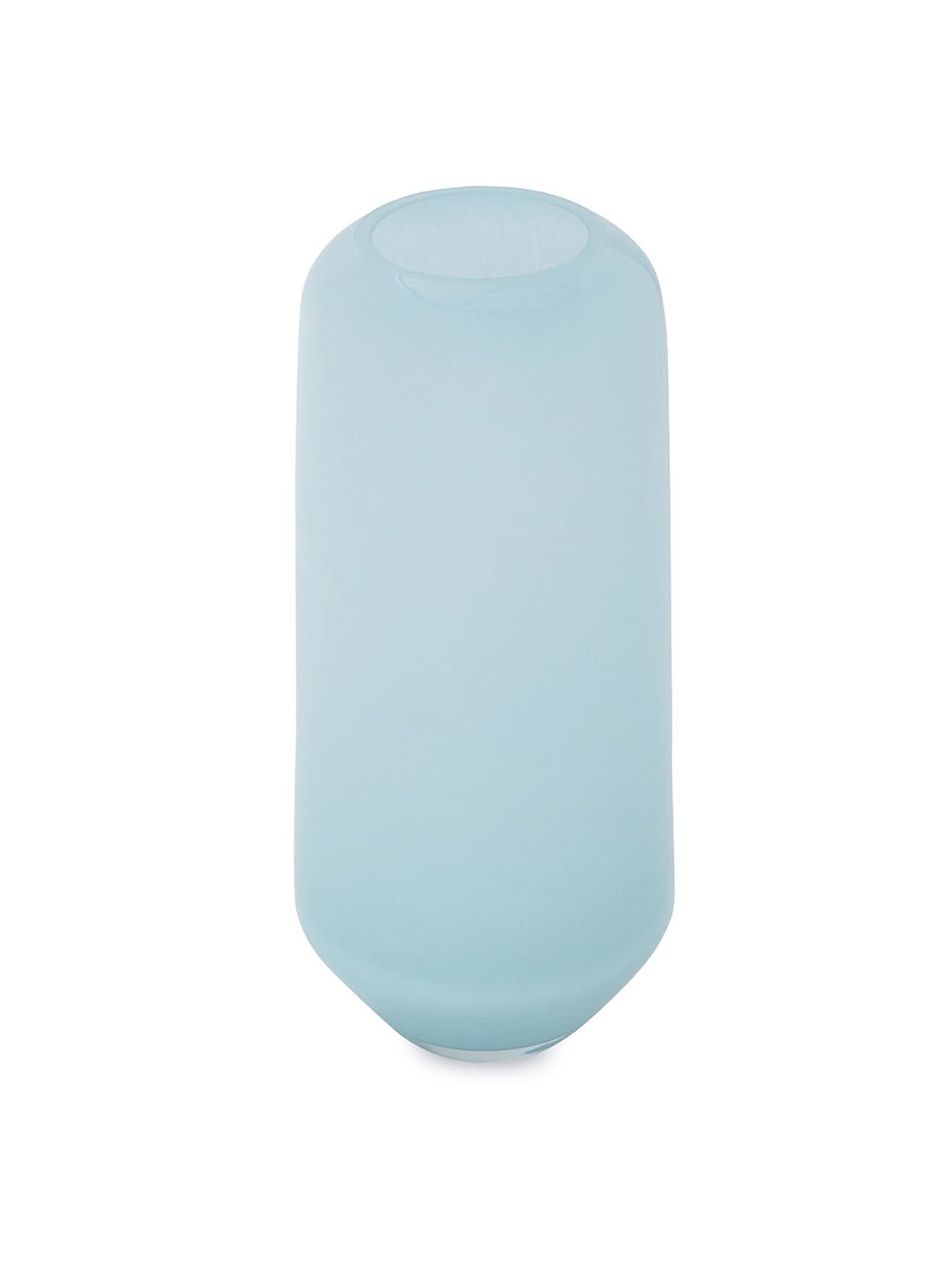 Pure Home and Living Blue Glass Powder Finish Round Vase