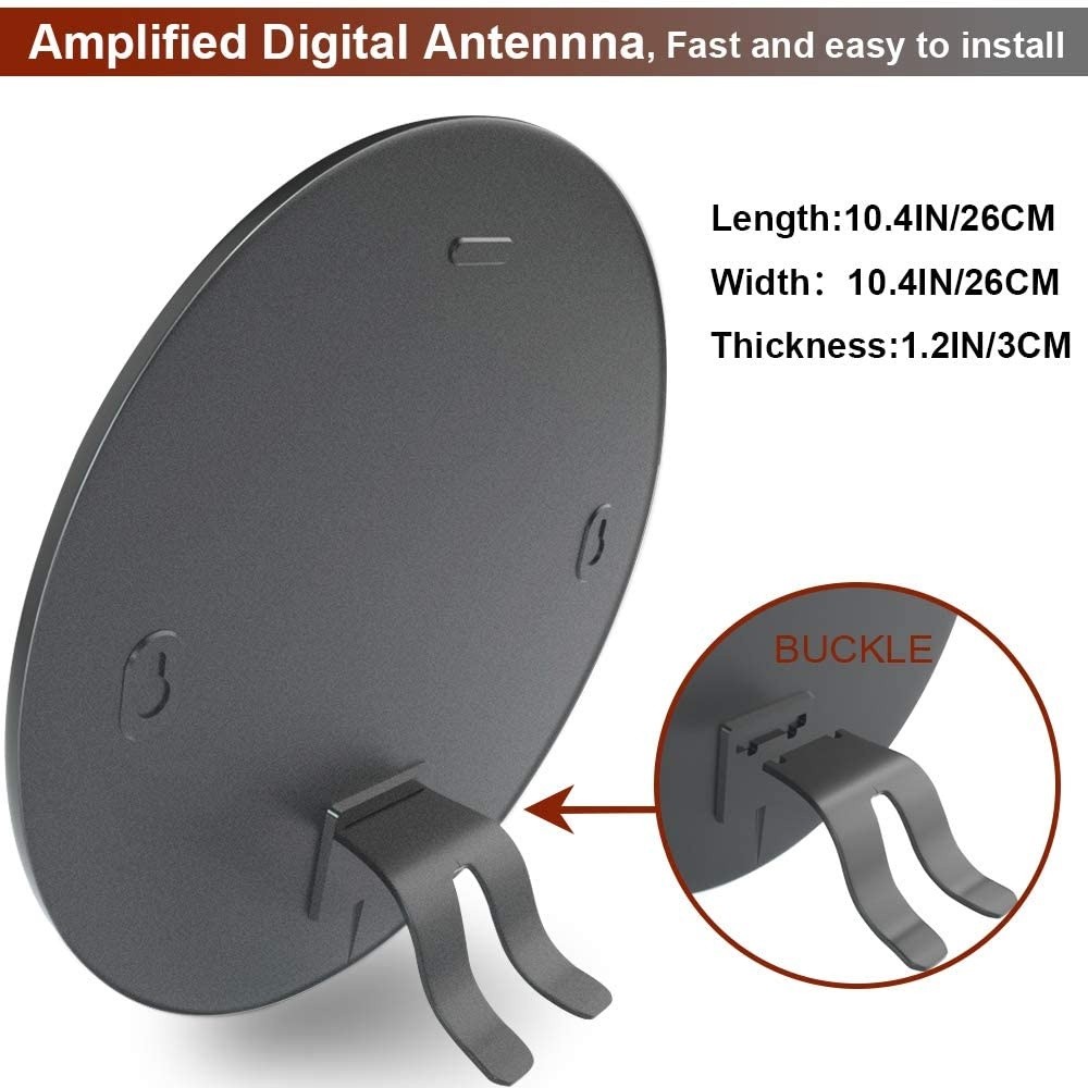 Amplified TV Antenna, Indoor Digital Antenna Long up to 250 Miles Range Support 4K 1080P and All Older TV's HDTV Antenna with Signal Booster,17ft Coax Cable