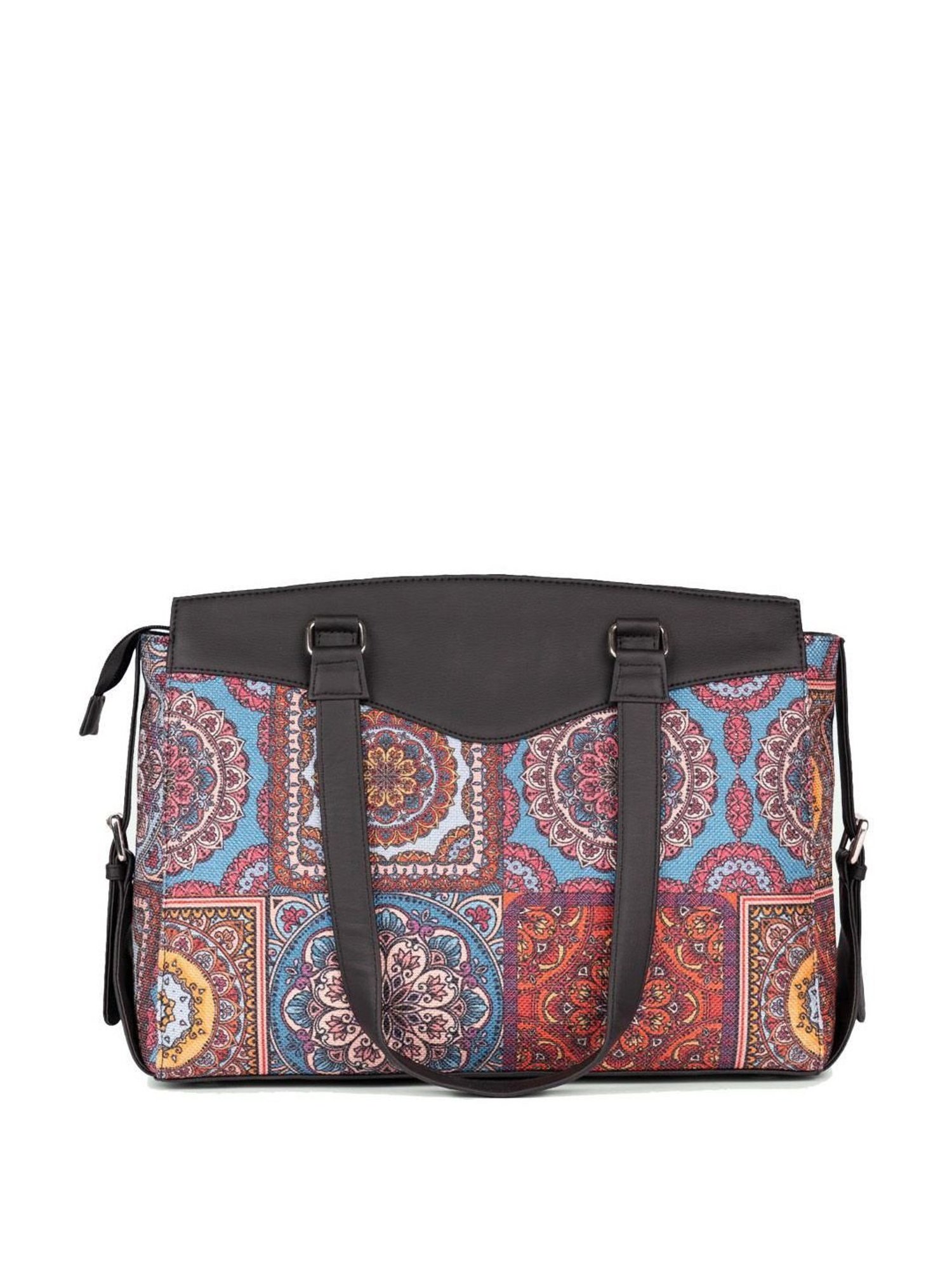 Zouk Mandala Multicolor Jute Printed Tote Handbag