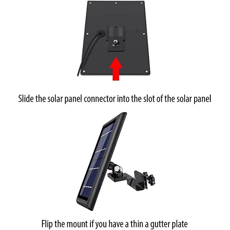 Weatherproof Gutter Mount Compatible with Ring Spotlight Cam Battery amp Wired Ring Stick Up Cam Battery amp Wired and Ring Solar Panel with Universal Adapters Black