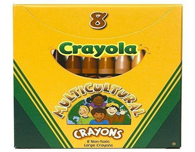 Crayola Large Multicultural Crayon  Assorted Ink - 8 / Box