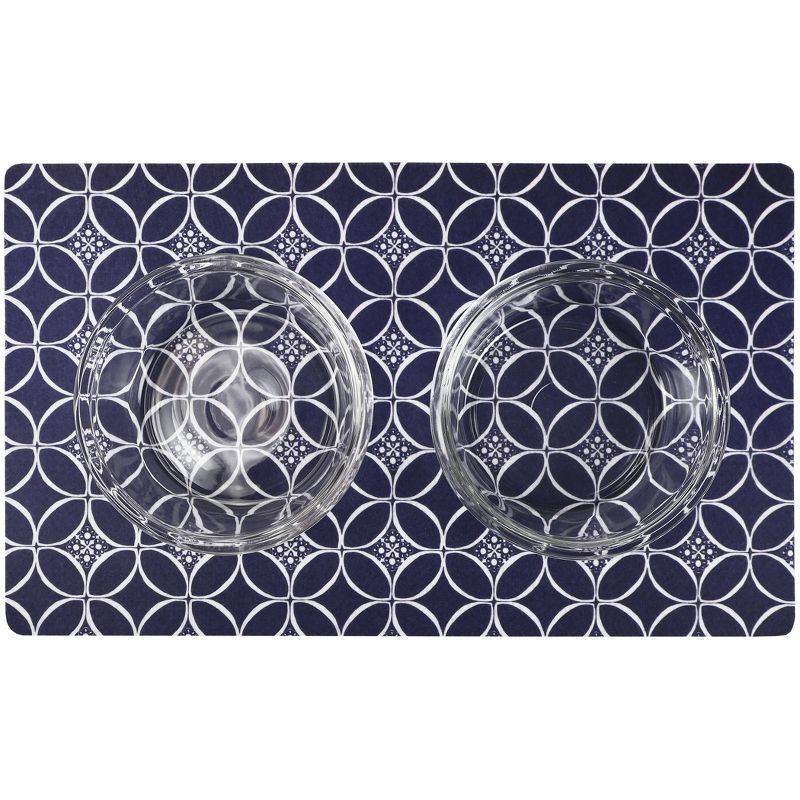 Drymate Dog and Cat Feeding Placemat - Geometric Indigo