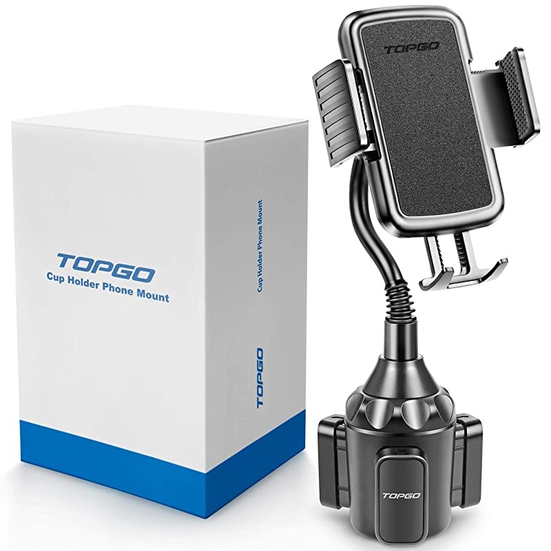 Upgraded]  Cup Holder Phone Mount Universal Adjustable Gooseneck Cup Holder Cradle Car Mount for Cell Phone iPhone Xs/XS Max/X/8/7 Plus/Galaxy