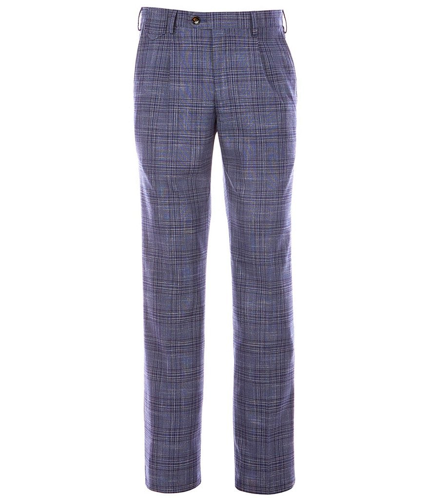 Murano Alex Slim-Fit Pleated Plaid Suit Separates Dress Pants