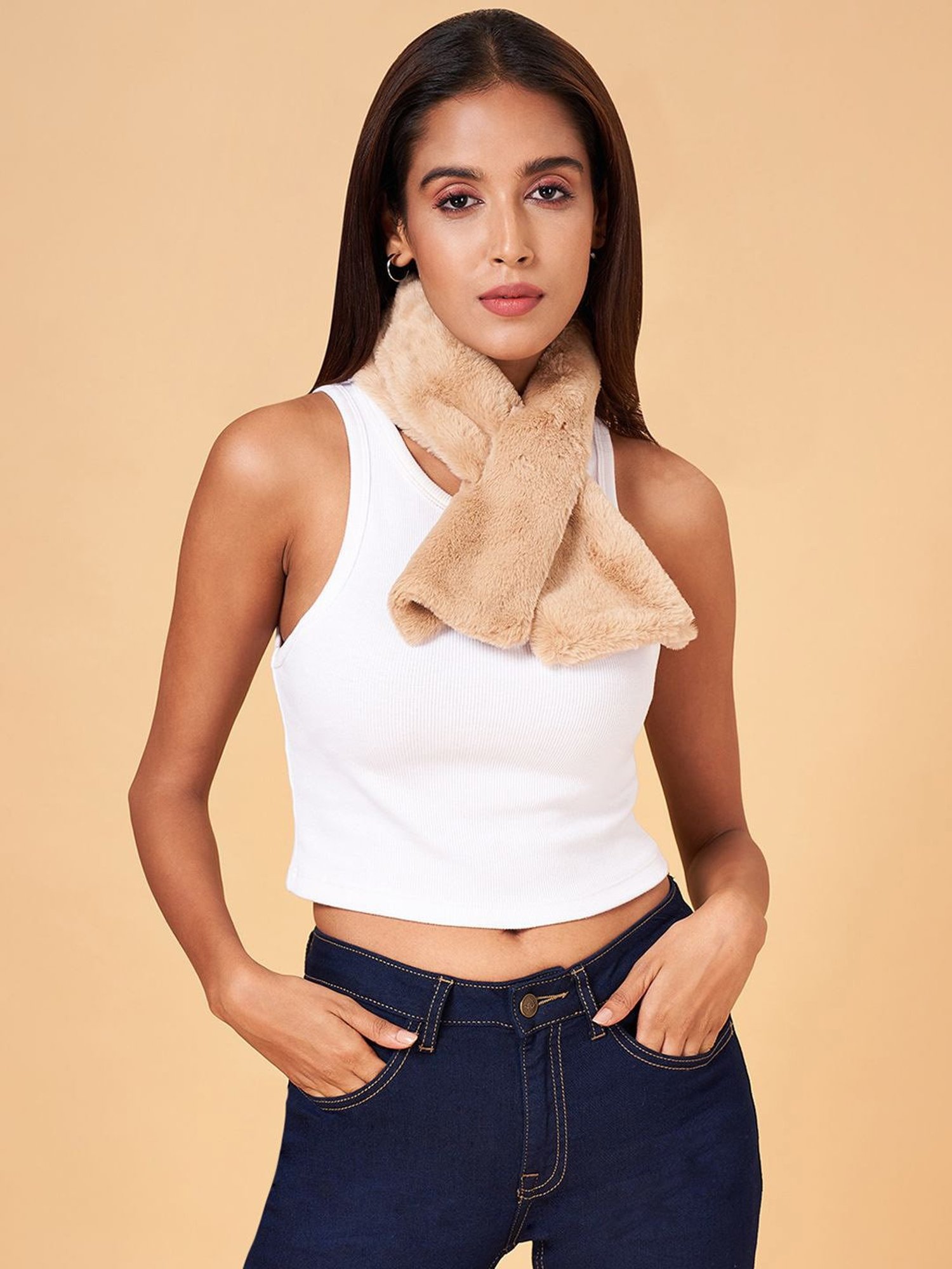 Aditi Wasan White Floral Stole