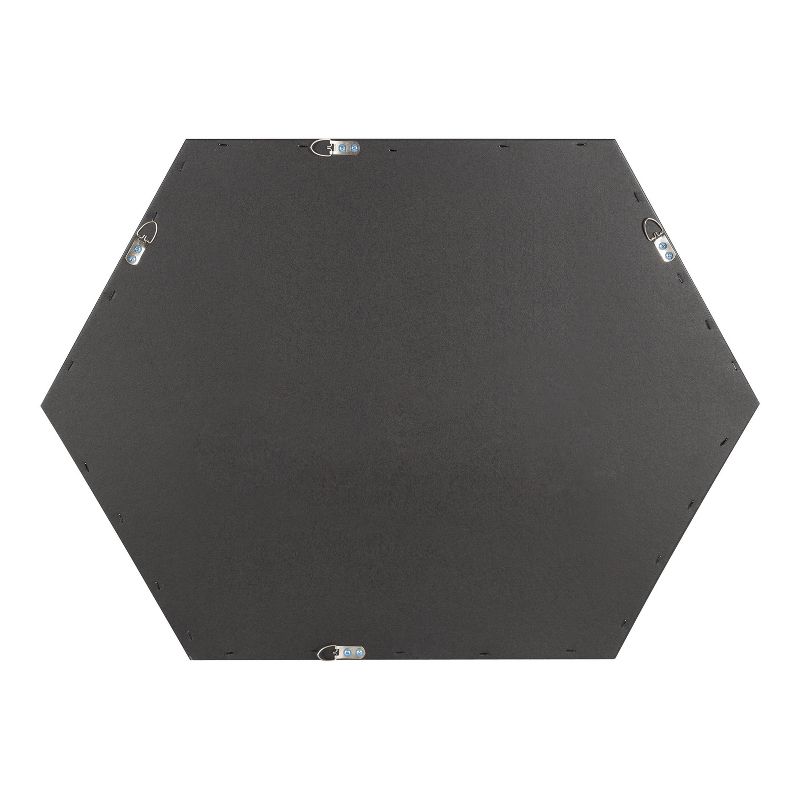 22" x 31" Rhodes Hexagon Wall Mirror Black - Kate & Laurel All Things Decor