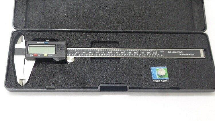 8" Digital Electronic Caliper Precision Stainless Inch Metric LCD Dial NEW