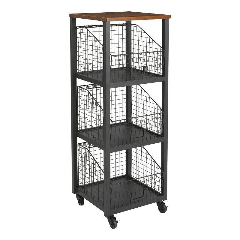 3 Drawer Hanover Storage Console Black - OSP Home Furnishings