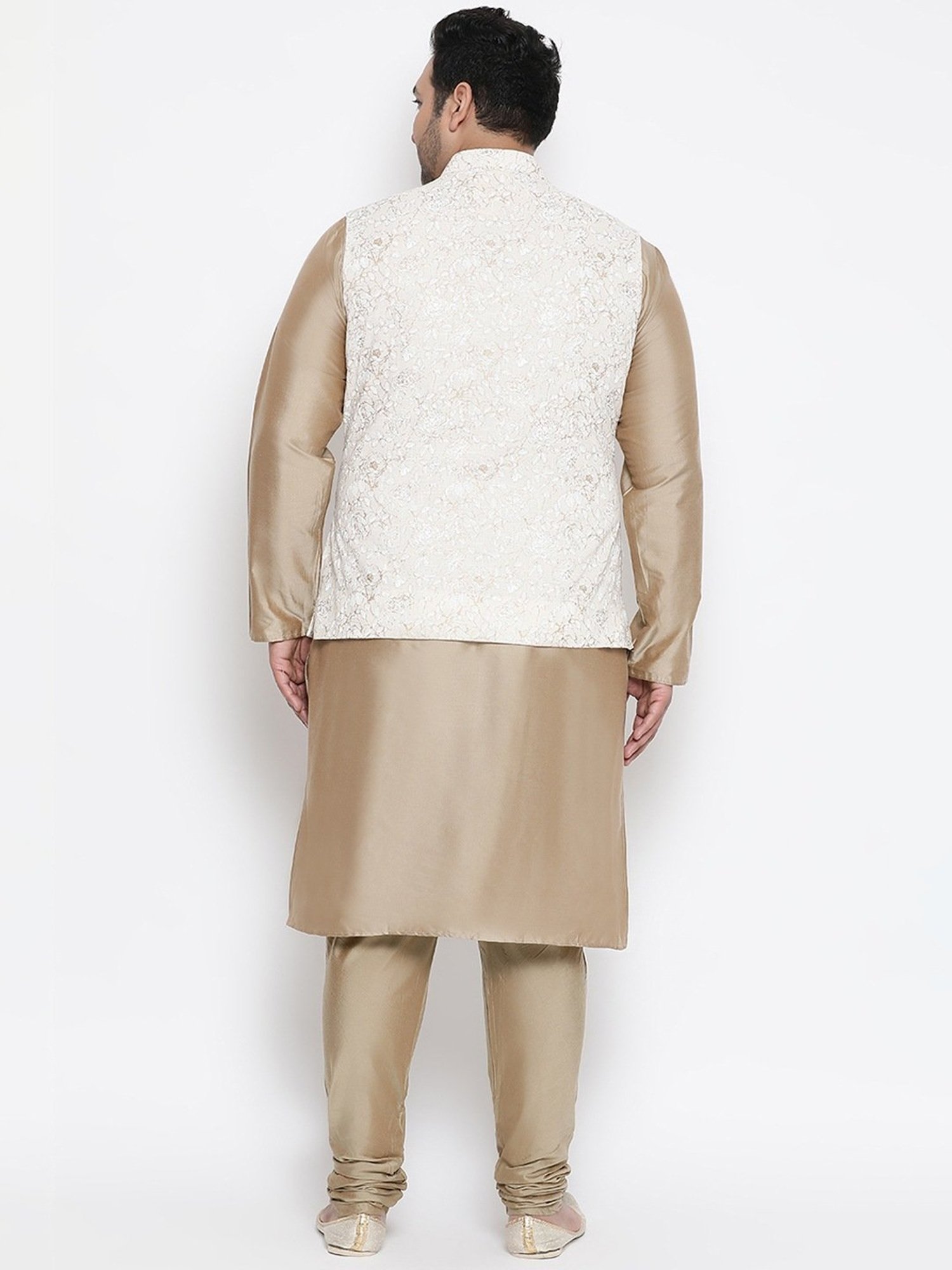 KISAH PLUS Off White Regular Fit Printed Kurta Set With Jacket