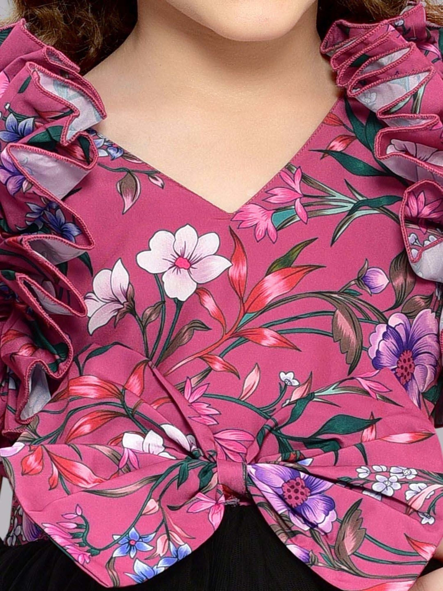 Pink Chick Kids Pink Floral Print Dress