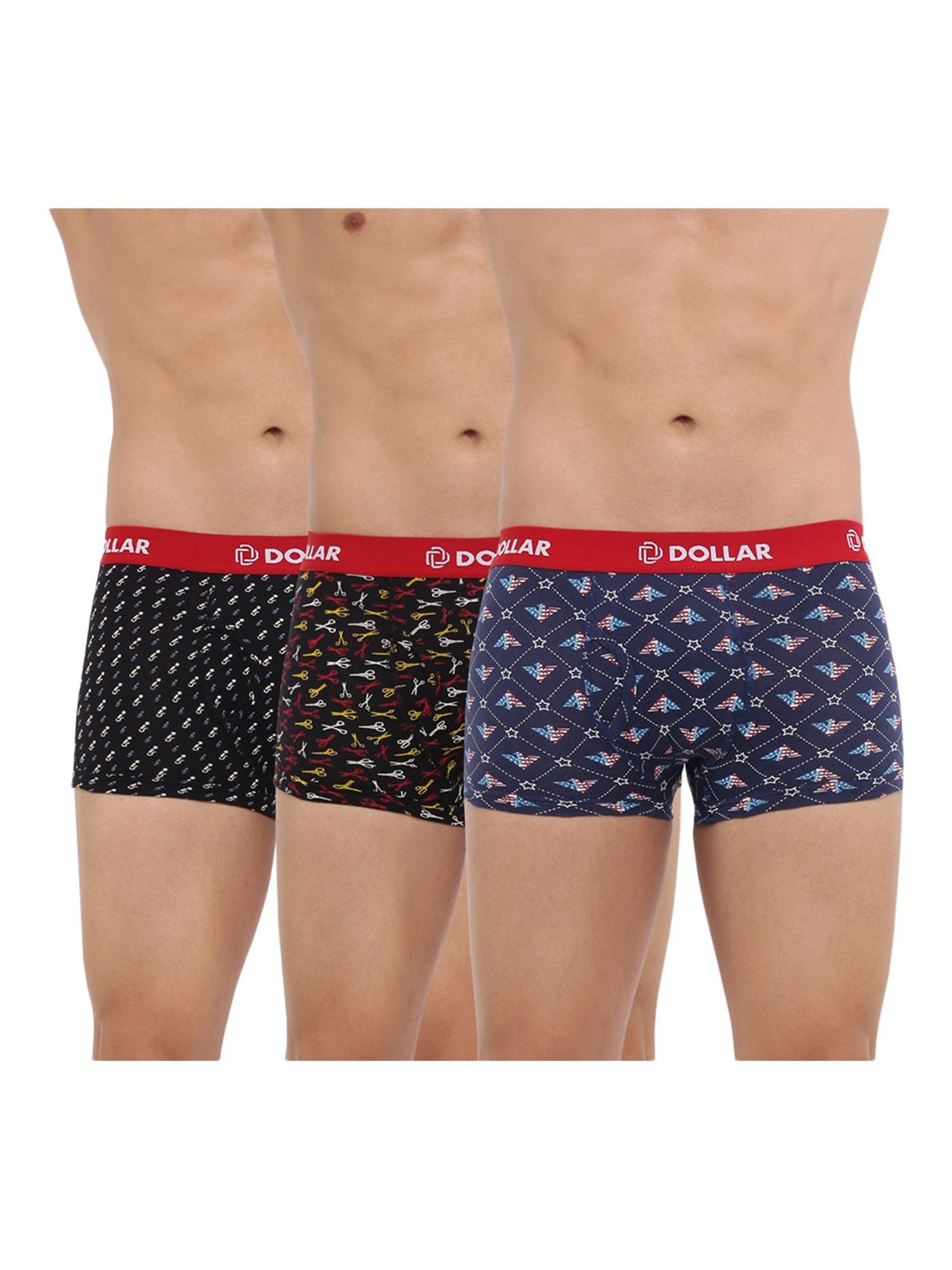 Dollar Bigboss Assorted Printed Trunks - Pack of 3