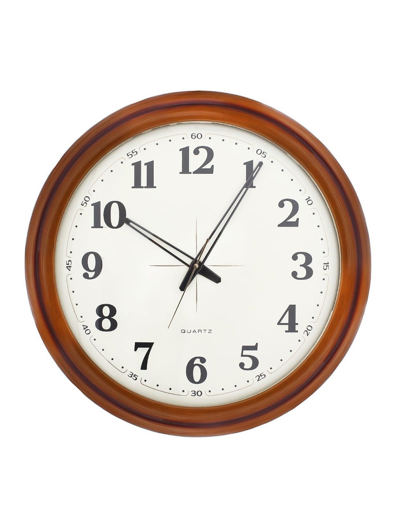 CHRONIKLE Elegant Round Brown Wood Wall Clock