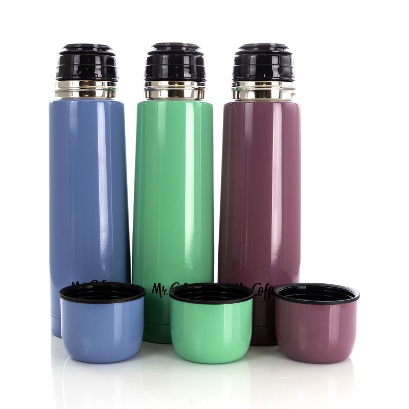 Mr. Coffee Javelin Pastel 15.5 Ounce Stainless Steel Thermal Travel Bottle Set