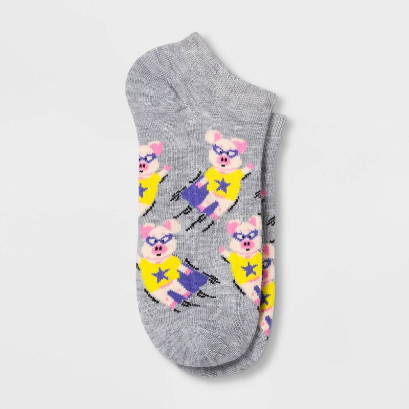 Women's Super Pig Low Cut Socks - Xhilaration™ Heather Gray 4-10