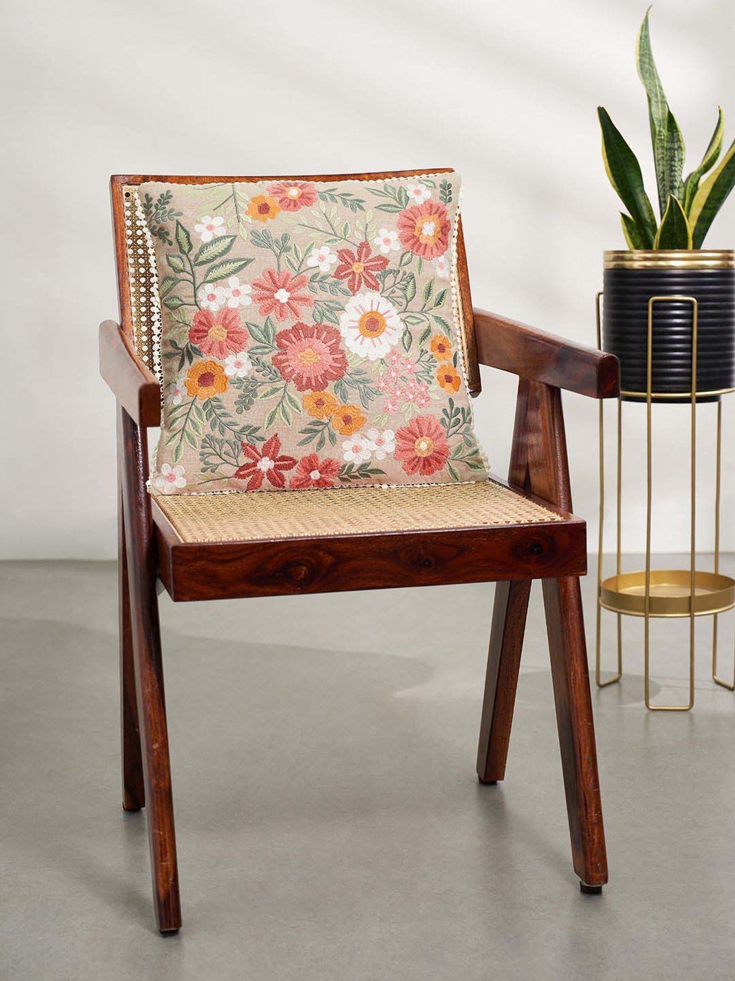 Swayam Multicolor Cotton 40 cm x 40 cm Cushion Covers - Set of 2