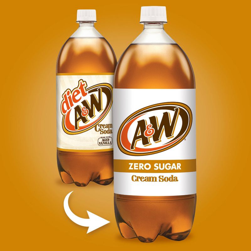 A&W Zero Sugar Cream Soda - 2 Liter Bottle