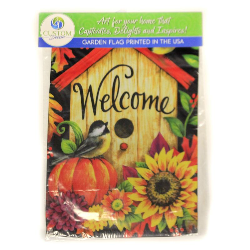 Home & Garden 18.0" Fall Birdhouse Flag Double Sided Custom Decor  -  Flags