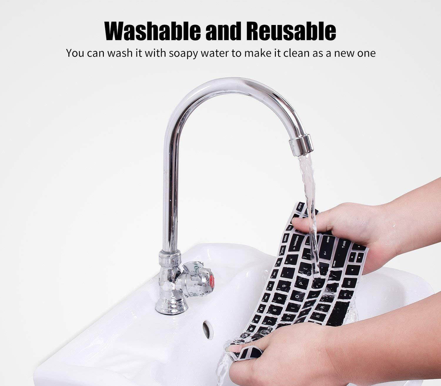 Keyboard Cover for HP Stream 14 Inch Laptop | HP Stream 14-ax Series | 14 inch HP Pavilion 14-ab 14-ac 14-ad 14-al 14-an Series Protective Skin, Black