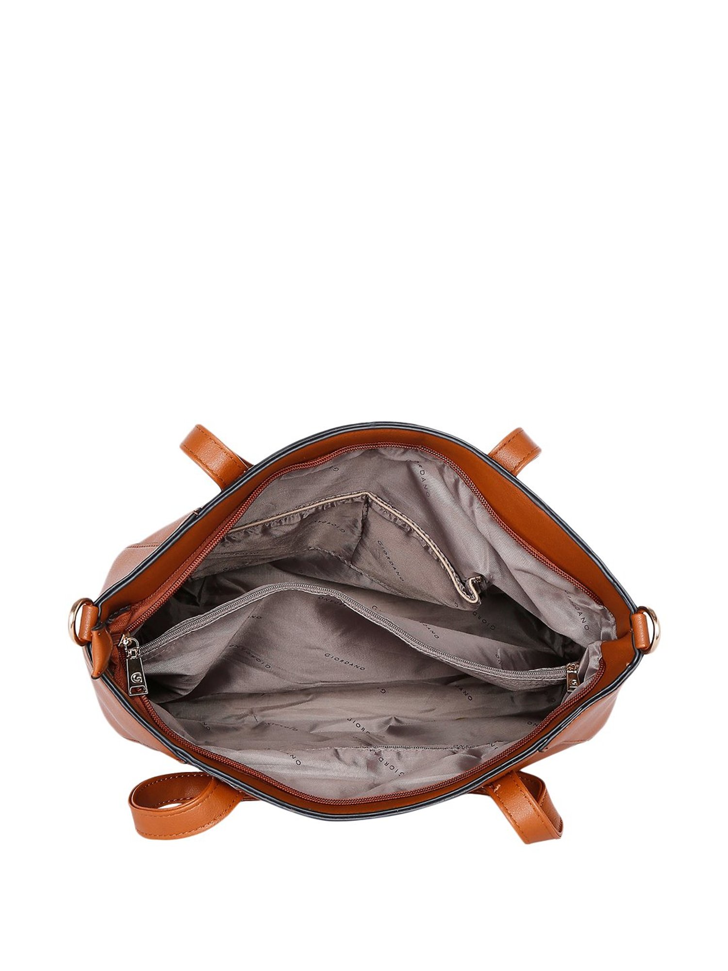 Giordano Brown Solid Medium Shoulder Handbag